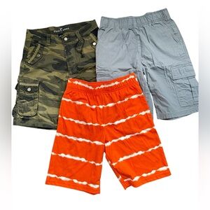 Boys Camo, Gray, and Orange Shorts Set - Sz 10